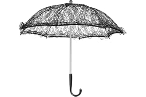 VOSAREA Vintage Small Black Lace Umbrella Bridal Parasol Wedding Photography Prop Romantic Stage Performance