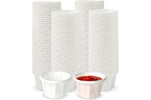 Seuqhck 1000 PCS White Disposable Paper Cups, 0.5 oz Sample Souffle Portion Cups with Water Proof Lining, Small Mouthwash Cup