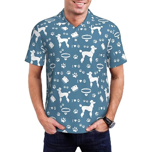 Mosytuky Snow Penguin Print Golf Shirts for Men Dry Fit