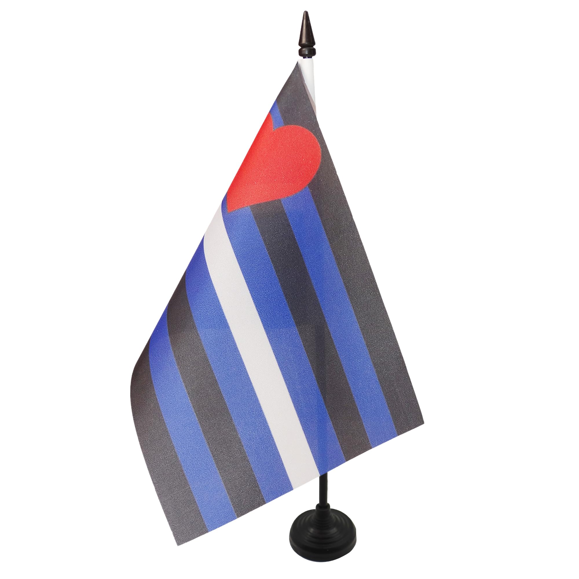 AZ FLAG Rainbow leather Table Flag 5'' x 8'' - Gay Pride Office Decoration 100% Polyester 21 x 14 cm - Mini Desk Flag with Pole and Black Plastic Base