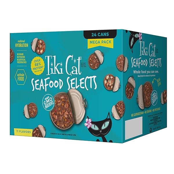 TIKI CAT® WET CAT FOOD MEGA PACK, SEAFOOD SELECTS , 2.8/3 OZ. CAN (24 COUNT)