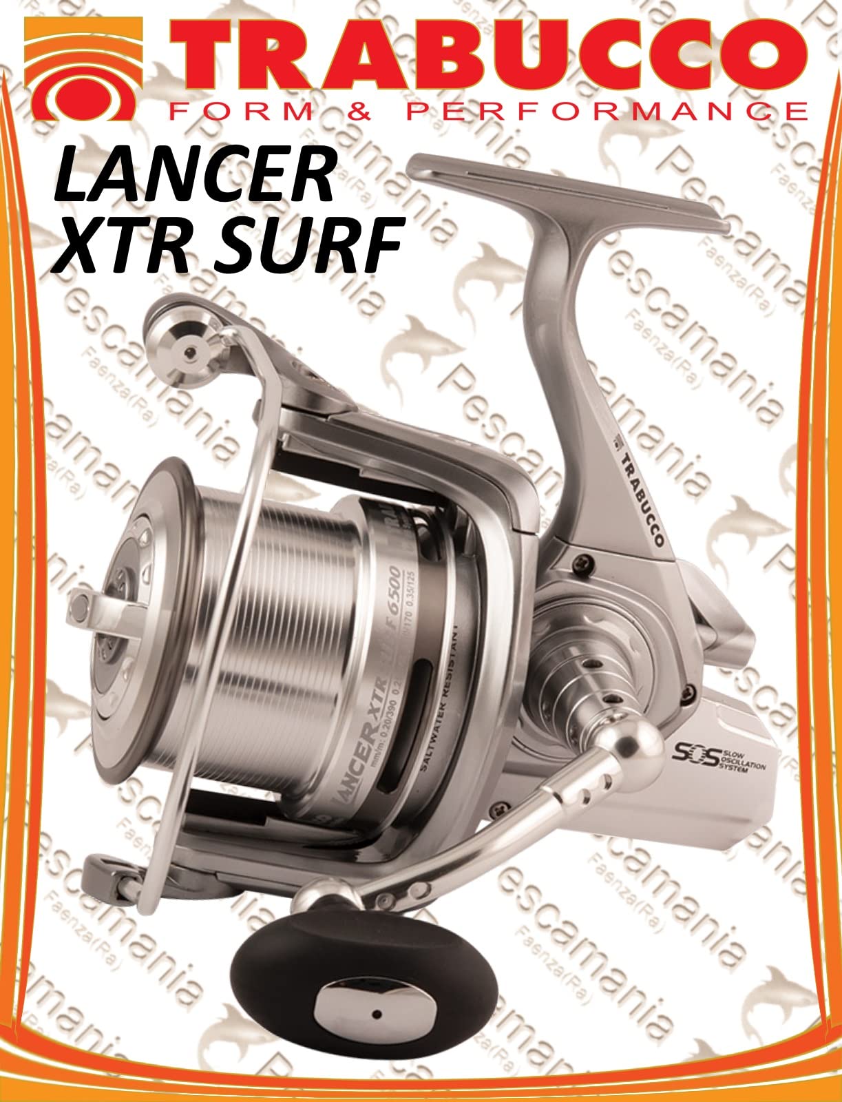 Trabucco Lancer XTR 6500 Fishing Reel - Surf Fishing, Sea Fishing, Bottom Surfcasting - Maniacal Arrangement of Line Turns - 2-3 Years Warranty
