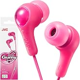 JVC Gumy HAFX7PN in Ear Earbud Headphones, Pink | Powerful Sound, Comfortable and Secure Fit, Silicone Ear Pieces S/M/L, Paper Package