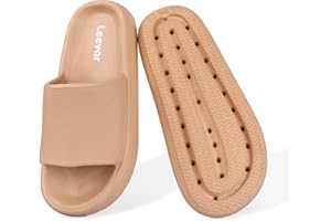 Leevar Cloud Slides for Women and Men - Soft, Comfy, Relax Cloud Slippers, Thick Sole, Non-slip Slides for Men, Easy to Clean, Shower, Swimming, Beach, Indoor and Outdoor Slides for Men