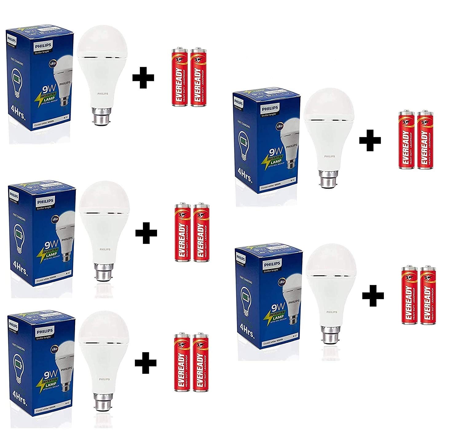 Philips Inverter Bulb 9 Watt Rechargeable Emergency LED Bulb for Home, Cool Daylight, Base B22