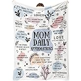 BaubleDazz New Mom Gifts Blanket, Mama Daily Affirmations, Postpartum Pregnancy Gift for First Time Moms, Mommy to Be, Mama, New Mom Essentials, First Mothers Day Birthday Gifts for Moms(80" x 60")