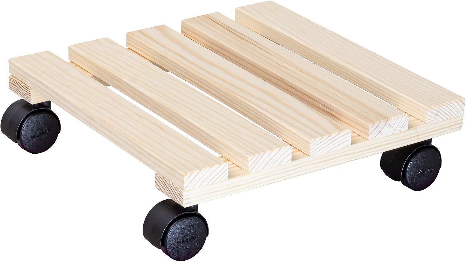 WAGNER Plant trolley PALETTI 29 x 29 x 8 cm I Flower trolley for indoor use I Container trolley made of FSC®-certificated solid wood