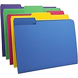 Amazon Basics File Folders, Letter Size, Heavyweight 1/3-Cut Tab Assorted Colors, 50-Pack