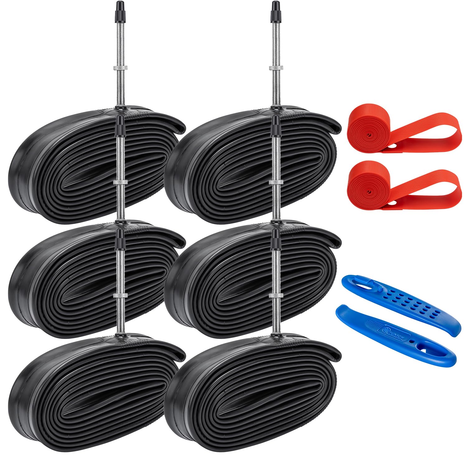 YunSCM 6PCS 700C Heavy Duty Bike Tubes 700x18C 700x20C 700x23C 700x25C 700x28C 700x30C 700x32C 18/32-622 Bicycle Tubes FV60mm Presta Valve Compatible 700x18C/20C/23C/25C/28C/30C/32C Bike Tyre Tube