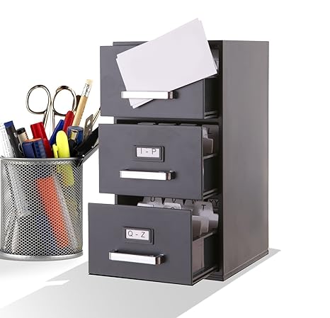 Office Desk Accessories Business Card Organiser Drawers Mini File