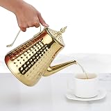 Stainless Steel Teapot 1.8L Hammered Gold Infuser 6-8 Cups view 2