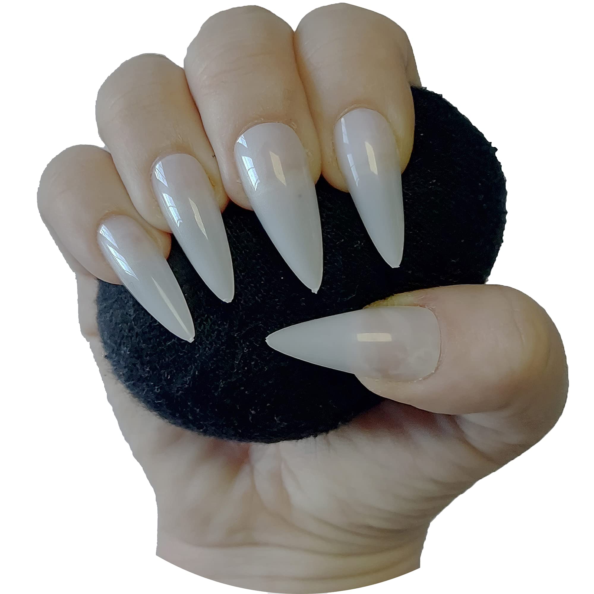 500 Pieces Medium Long Stiletto Straight Pointed False Nail Tips NATURAL Full Cover Acrylic Press On False Nails Tips Extensions - Professional Salon & Home Use