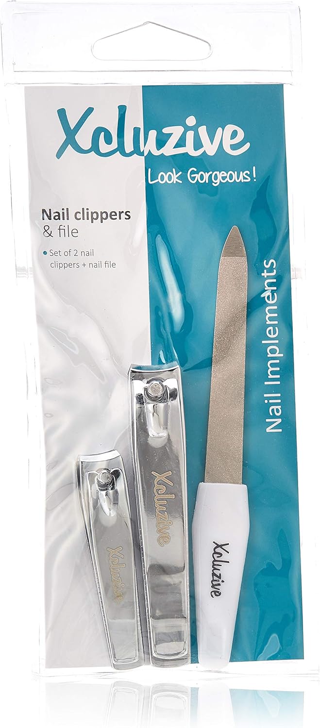 Xcluzive Set of 2 Nail Clippers + Nail File, Pack of 1 Buy Online at