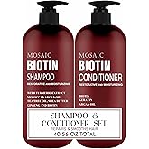 Biotin Volumizing Shampoo and Conditioner Set for Thinning Hair and Regrowth - Ultimate Anti Hair Loss, Thickening Growth Treatment Care for Men & Women