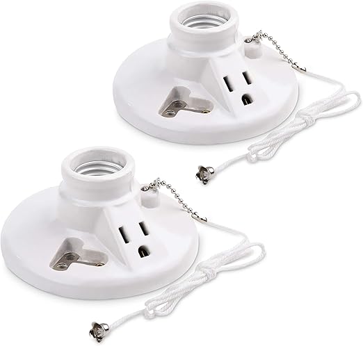 Cable Matters Ul Listed 2 Pack Porcelain Pull Chain Light Fixture