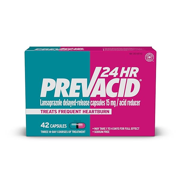 PREVACID 24HR LANSOPRAZOLE DELAYED-RELEASE CAPSULES, 15 MG/ACID REDUCER, PROTON PUMP INHIBITOR (PPI) FOR HEARTBURN RELIEF, 42 COUNT