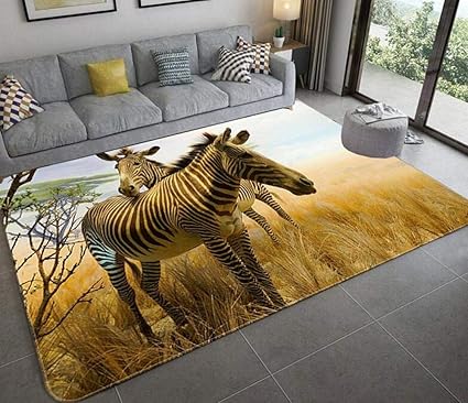 YQZS Schlafzimmer Wohnzimmer Kids Decor Teppiche Zebra-Paar Sehr
