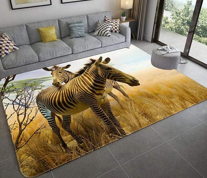 YQZS Schlafzimmer Wohnzimmer Kids Decor Teppiche Zebra-Paar Sehr