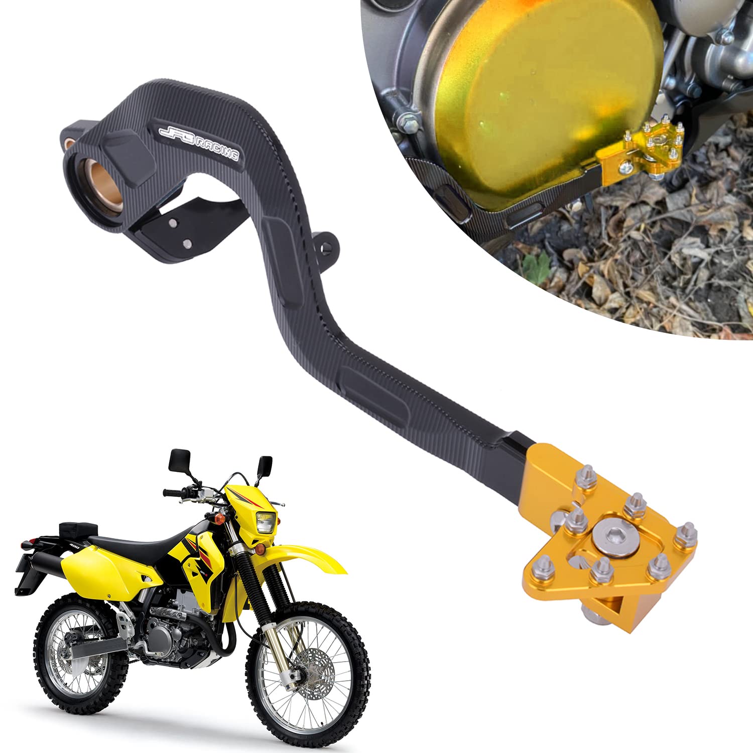 Photo 1 of AnXin Motorcycle Rear Brake Pedal Foot Lever for DRZ400 00-04,DRZ400S 00-23,DRZ400E 00-07,DRZ400SM 05-23 Gold