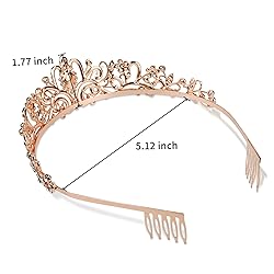 Rose Gold Crown for Women Crystal Princess Tiaras