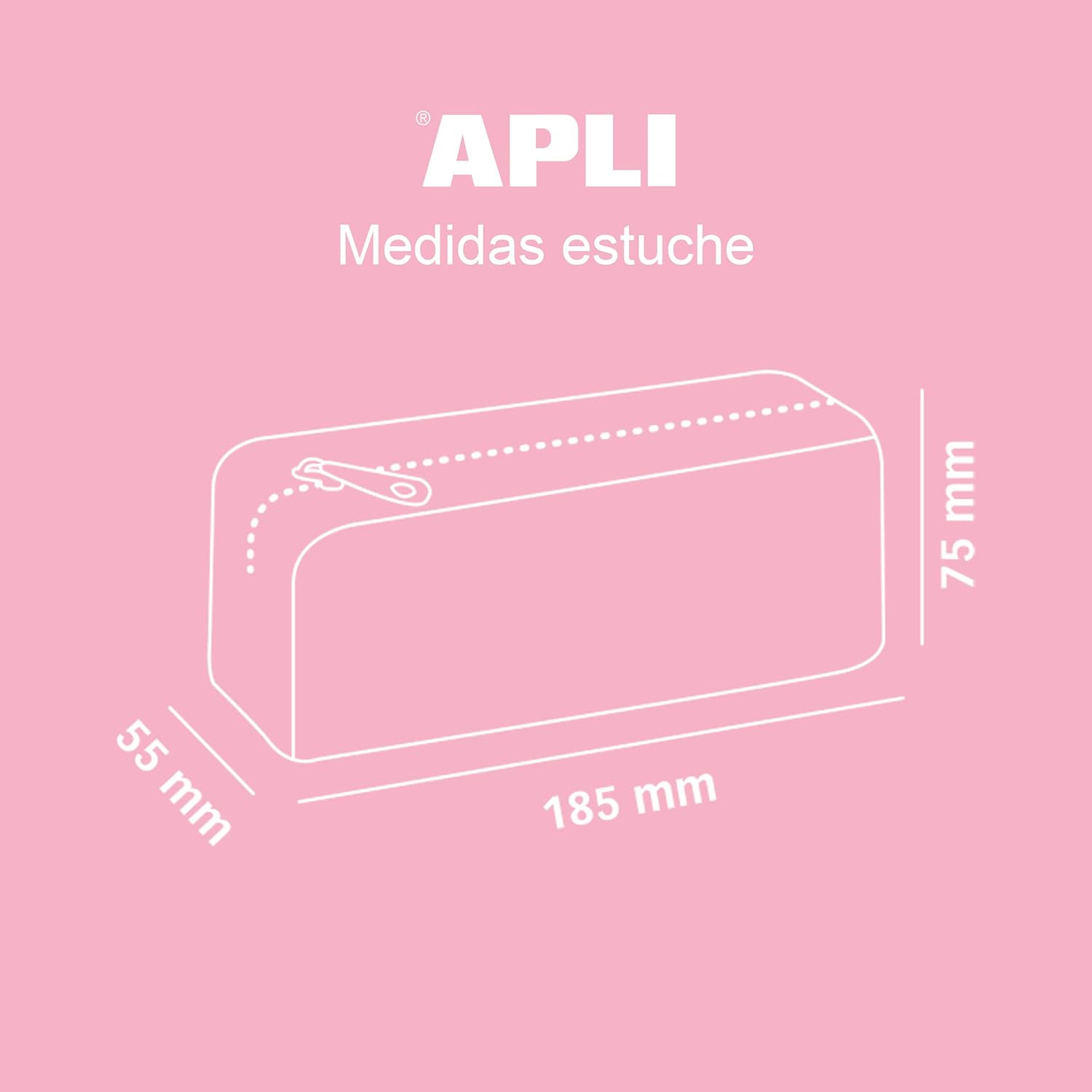 APLI 18417 - Nordik Collection Multi-Purpose Silicone Pencil Case - Pink - School Pencil Case 185 x 75 x 55 mm - Image 5
