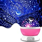 Star Projector, MOKOQI Night Light Lamp Fun Gifts for 1-4-6-14 Year Old Girls and Boys Rotating Star Sky Moon Light Projector