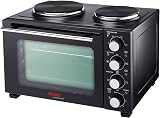 Cooks Professional Mini Portable Oven 28L with Hobs & Timer - Black/Silver view 2