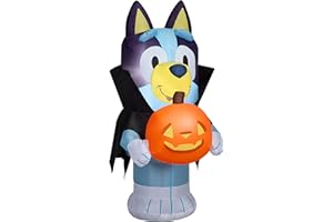 Gemmy Airblown Bluey in Vampire Costume Bluey, 3.5 ft Tall, Blue
