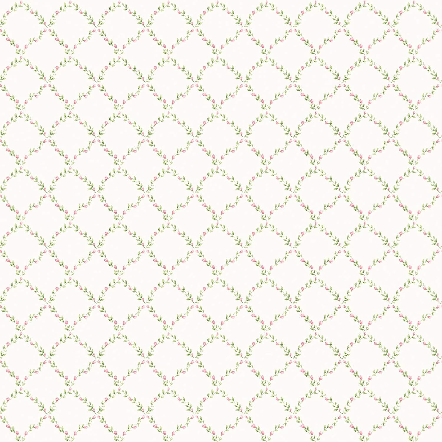 Galerie G67905 Miniatures 2 Rose Trellis Design Wallpaper, Pink/White, 10m x 53cm