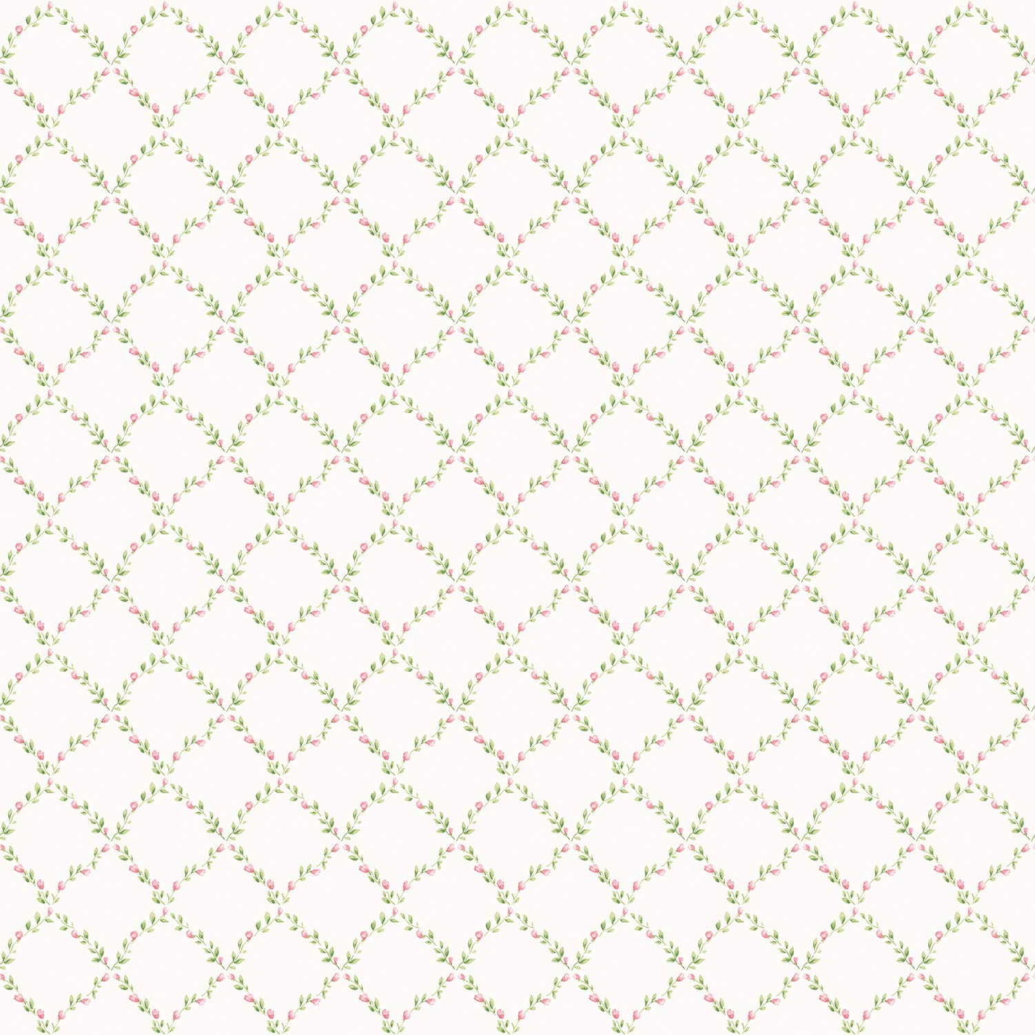 Galerie G67905 Miniatures 2 Rose Trellis Design Wallpaper, Pink/White, 10m x 53cm