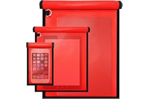 Ohwekit Faraday Bags for Phones & Tablets & Laptops, 3 Pack Faraday Cage Signal Blocker, Anti-Tracking Faraday Bag Key Fob Protector, Fireproof & Waterproof Faraday Pouch RFID Shielding Bag (Red)