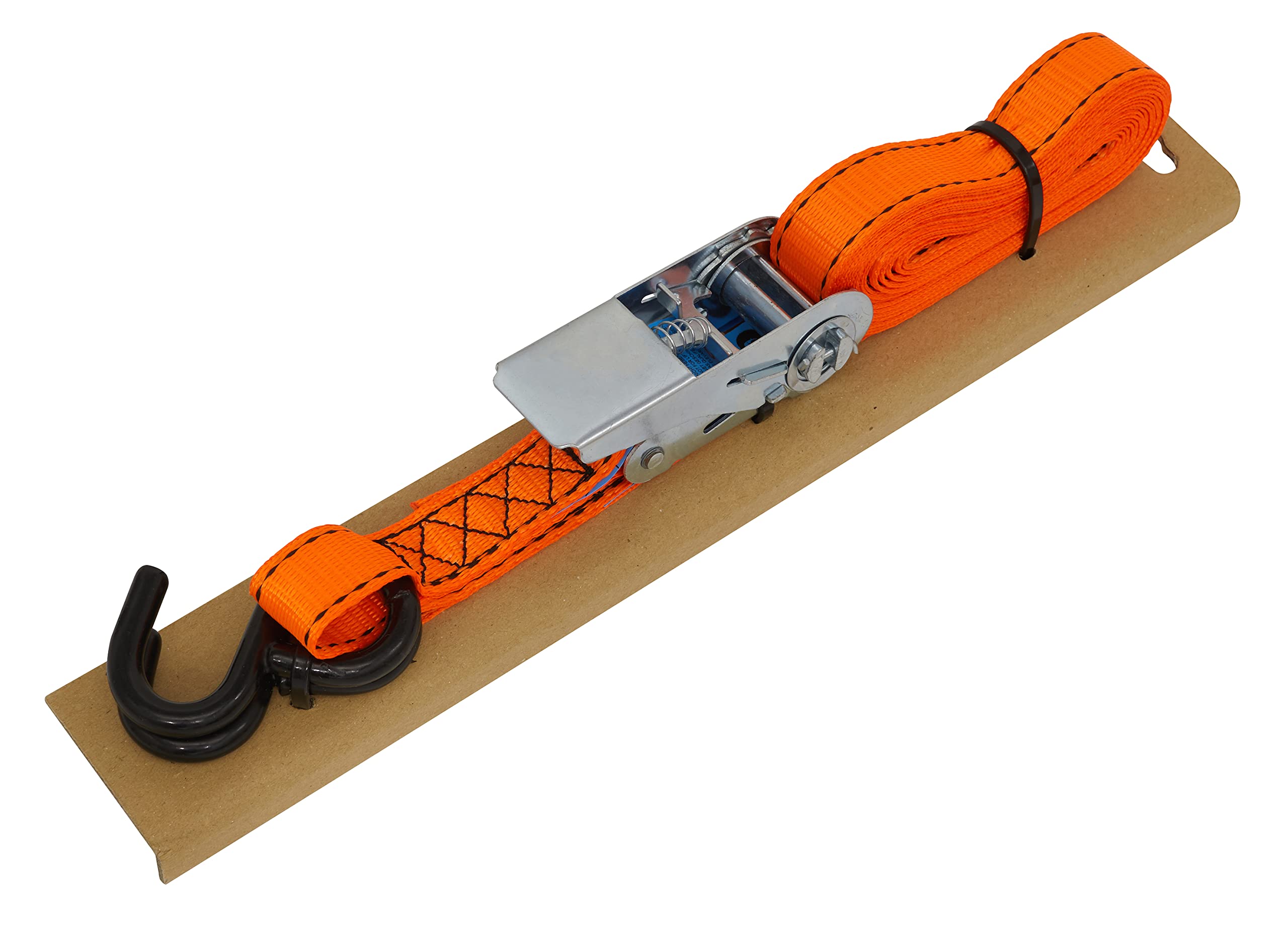 Sealey Ratchet Strap 25mm x 5m Polyester Webbing S-Hook with Corner Protector 600kg Breaking Strength - TD0635S