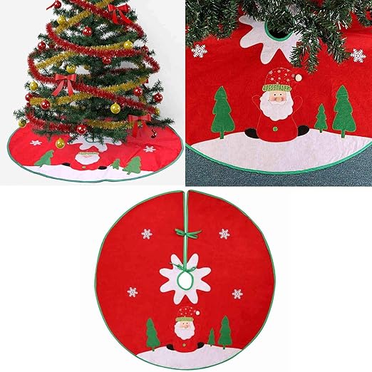 Amazon Com Vlovelife Christmas Tree Skirt 36 Inches Round Red