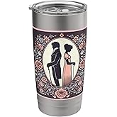 Pride and Prejudice Vintage Silhouette Design Stainless Steel Insulated Tumbler