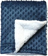 CREVENT Cozy Soft Sherpa Baby Blanket 75x100 Navy Dot Crib Stroller Gift view 1