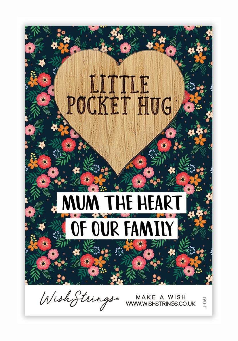 Mum The Heart of Our Family Little Pocket Hug Wish Token Keepsake Gift Idea SPH035