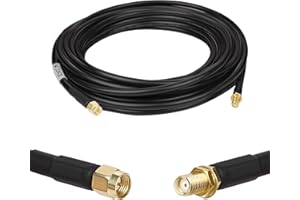 WIZACE 25ft SMA Female to SMA Male Pure Copper Low Loss Cable, S-MR240 Extension Coaxial - Antenna Lead Extender for 3G/4G/5G/6G/LTE/ADS-B/Ham/GPS/WiFi/RF Radio Use (50 Ohm Not for TV)