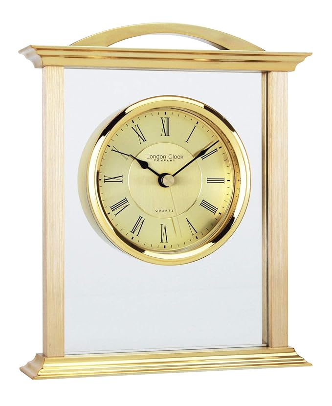 London Clock Gold Mantel Clock, 18 x 15 x 4.5cm Amazon.co.uk Kitchen