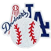 3Pcs Los Angeles Baseball Iron On Patches，Embroidered Applique for Hats, T-Shirts, Backpacks, Jeans.