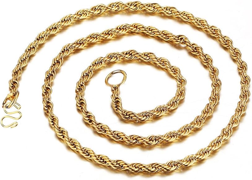 Women Men 18k Gold Long Chain Necklace Men Jewelry Brand Gothic
