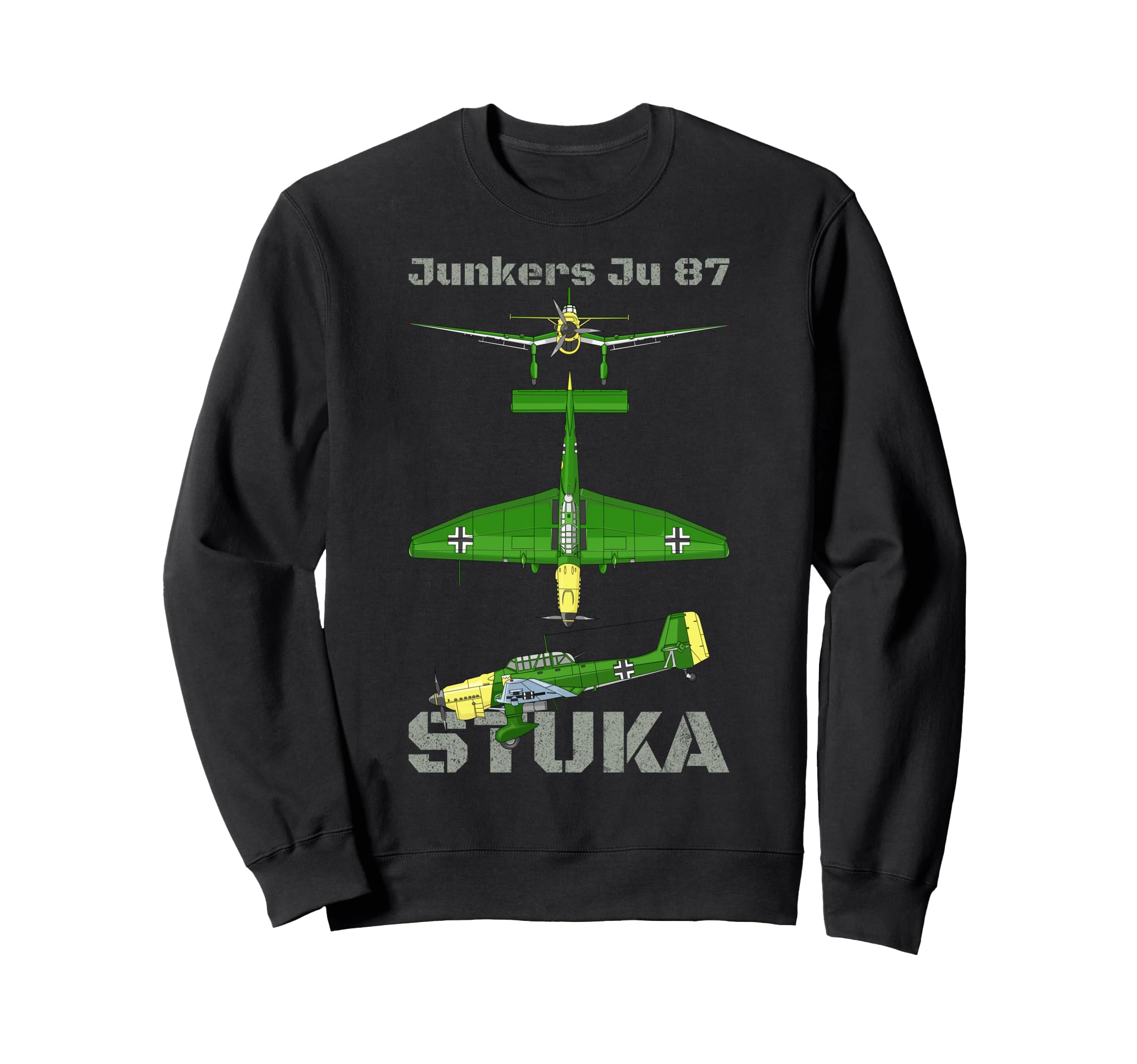 Junkers Ju 87 Stuka German WW2 Dive Bomber Plane Diagram Sweatshirt