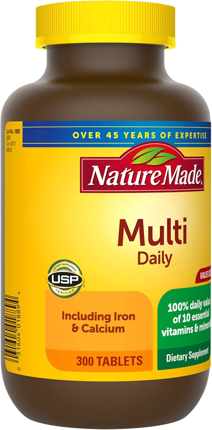 Nature Made Multi Daily Vitamin With Iron and Calcium, Value Size, 300 Tablets: Health & Personal Care