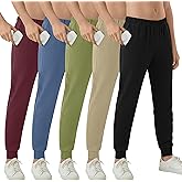 LessonZoo 5 Pack Boys Sweatpants Kids Active Jogger Youth Casual Athletic Pants Lightweight Soft Sweat Pants with Pocket