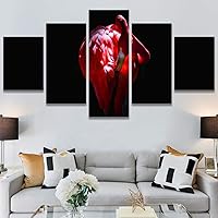 SIGNWIN 5 Panel Canvas Wall Art Modern Art Birds Bohemian Expressive Multicolor Photography Single for Home Decorations Ready to Hang - 60