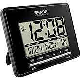 Sharp Atomic Digital Alarm Clock | Auto Set, Time Display, Date Display, Temperature Display