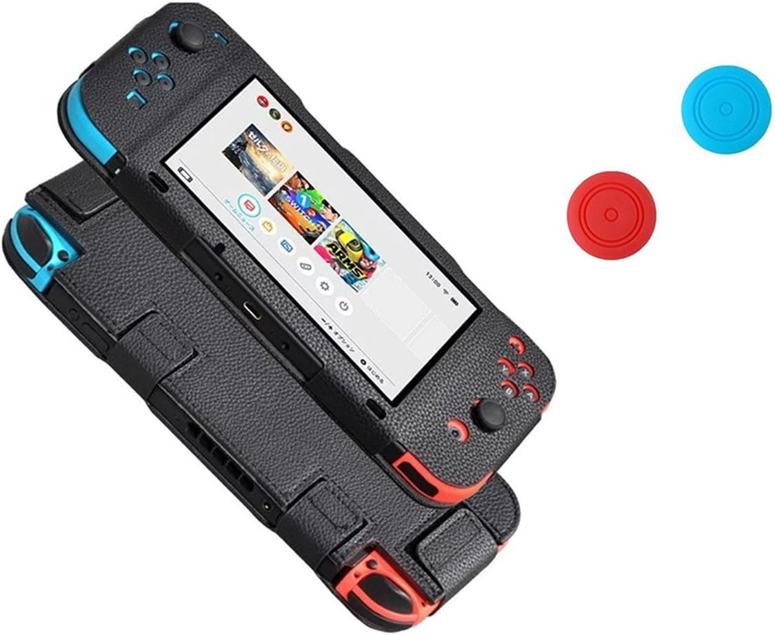 Nintendo Switch Case,Chickwin Leather Anti-slip Cover Skins Protective Case For Nintendo Switch Joy-Con Controlle + 2 Thumb Grips