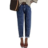 EVALESS Women's High Waisted Baggy Boyfriend Barrel Jeans