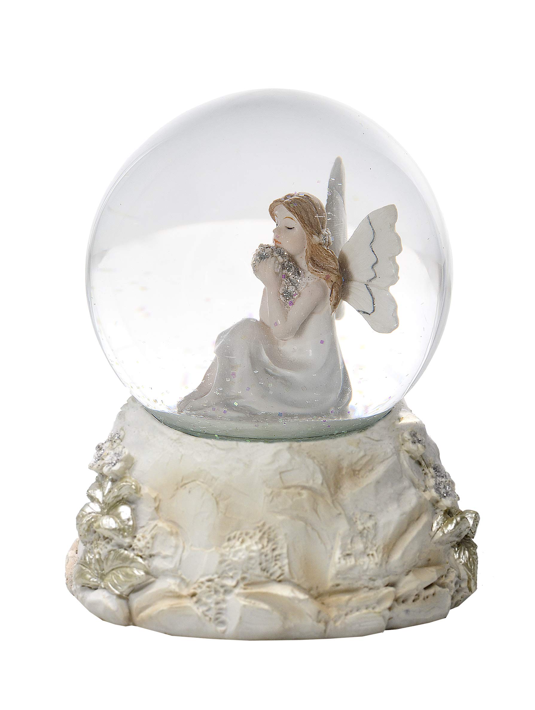 Mousehouse Gifts - Fairy Snow Globe with Glittery Wings, Glass Christmas Ornament for Girls