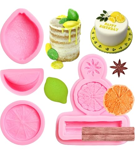 Molde De Silicona Para Especias De Invierno | Incluye Formas De Limón, Estrella, Anís, Canela | Para Fondant, Chocolate, Galletas, Arcilla