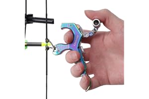 LWANO Archery Compound Bow Release Aids Trigger 3-4 Finger Adjustable Wristband Thumb Arrow Release Aids for Adults Youth Hunting Shooting Training Accessories